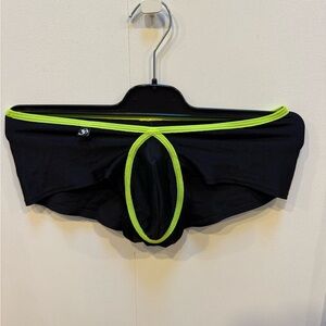 Joe Snyder Swim Brief with Green Trim